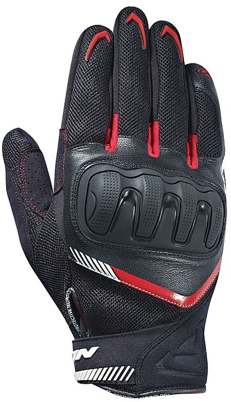 NORMAN Sommer Motorrad Handschuhe Schwarz Large – Mit Carbon-Knöchelschutz & Klettverschluss