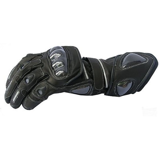 Handschuhe Motorrad-Leder Race With Guards Farbe Schwarz Modell Monza
