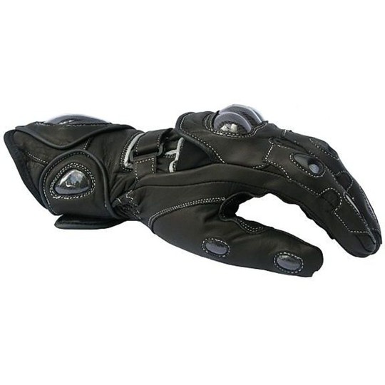 Handschuhe Motorrad-Leder Race With Guards Farbe Schwarz Modell Monza