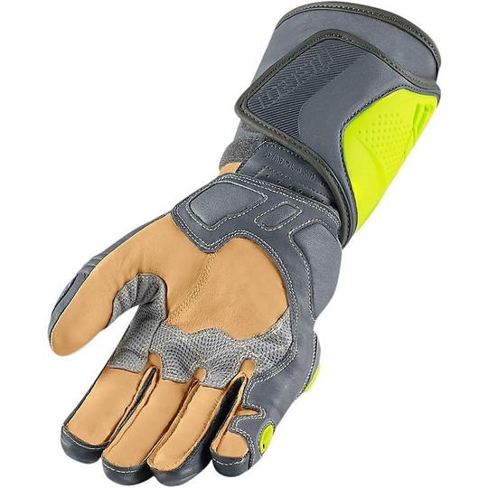 Handschuhe Motorradrennen Leder Icon Hypersport Pro Lang Hallo-Vision