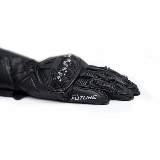 Handschuhe Motorradsport Pro Zukunft mit Lederprotektoren Carbon-