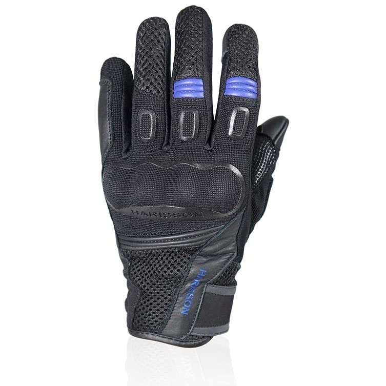 Harisson LEADER 2 Black Blue Summer Fabric Motorcycle Gloves