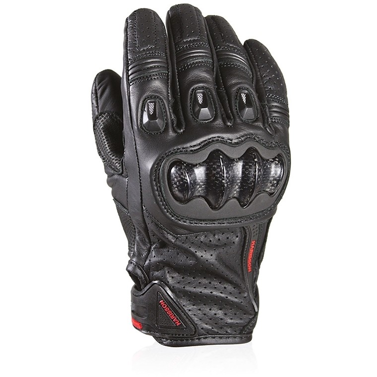 Harisson Striker Evo CE Black Leather Motorcycle Gloves