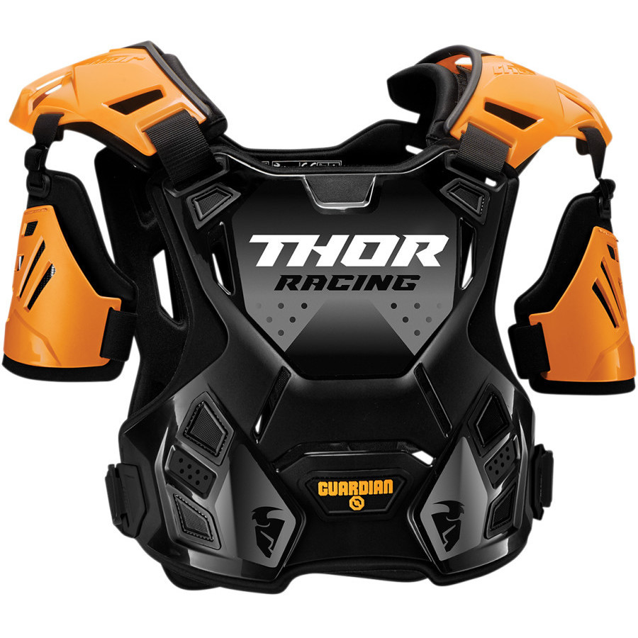 Harnais Moto Cross Enduro Thor Guardian Roost Guard S20 Déflecteur Orange Noir
