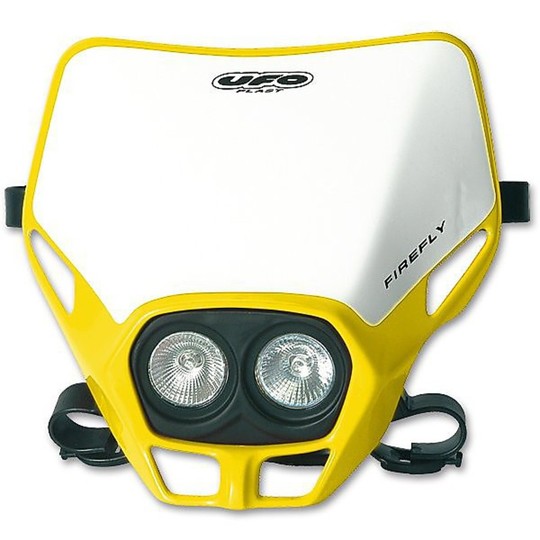 Headlight Ufo Plast Enduro Moto Cross Fire Fly Yellow Twins