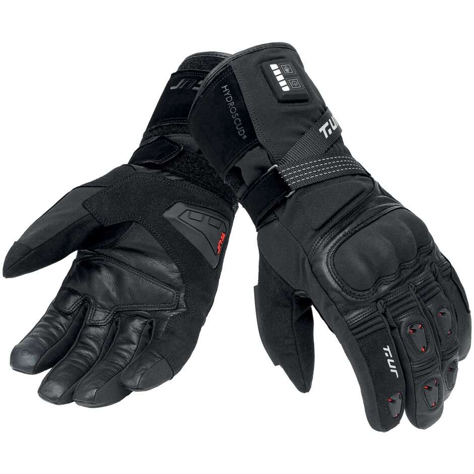Heated Motorcycle Gloves T-UR T911HM G-WARM 3 HYDROSCUD Black