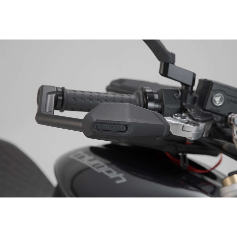 Hebelschützer mit Windabweiser, schwarz, Sw-Motech LVG.11.283.11000/B für Triumph Street Triple 675