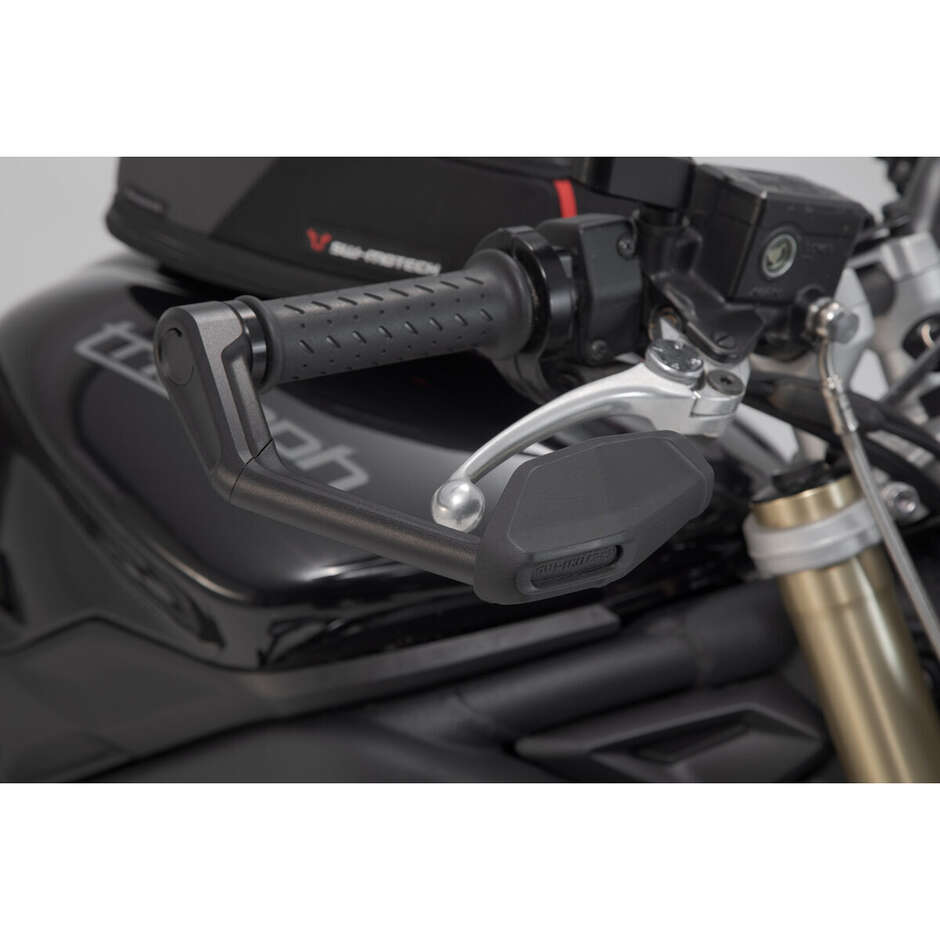 Hebelschützer mit Windabweiser, schwarz, Sw-Motech LVG.11.283.11000/B für Triumph Street Triple 675