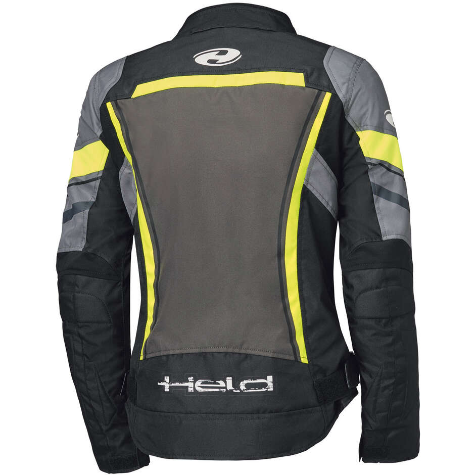 Held Baxley Top Women's Motorcycle Jacket Black Fluorescent Yellow Grey