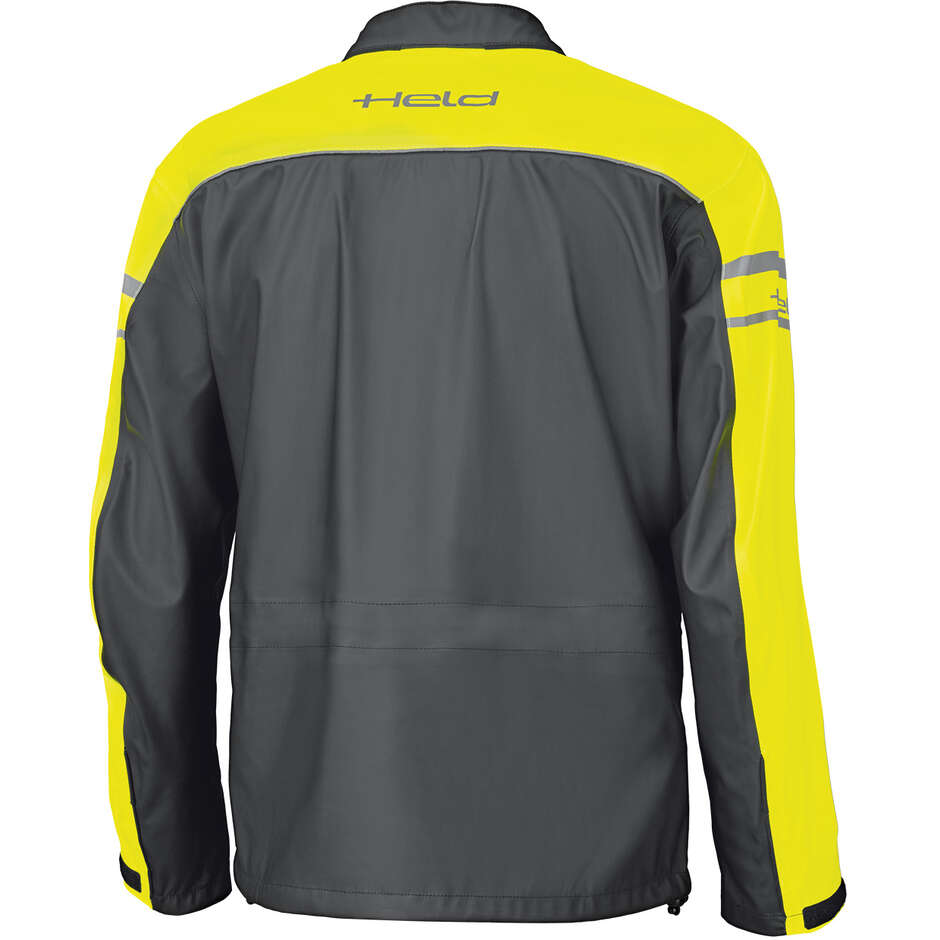 Held Rainstretch Top Motorcycle Rain Jacket Black Fluorescent Yellow