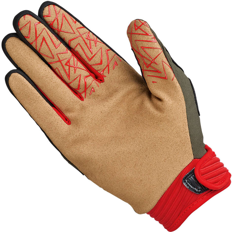 Held Tactura Motorcycle Gloves Military Green Red