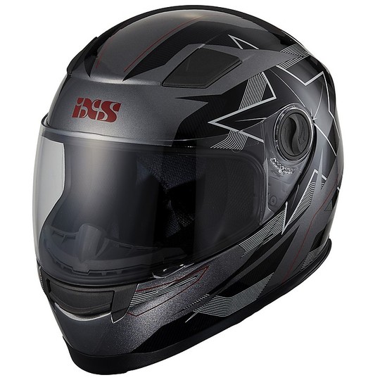 Helm Integralmotorrad Kind IXS 135 KID 2.0 Grau Schwarz Rot