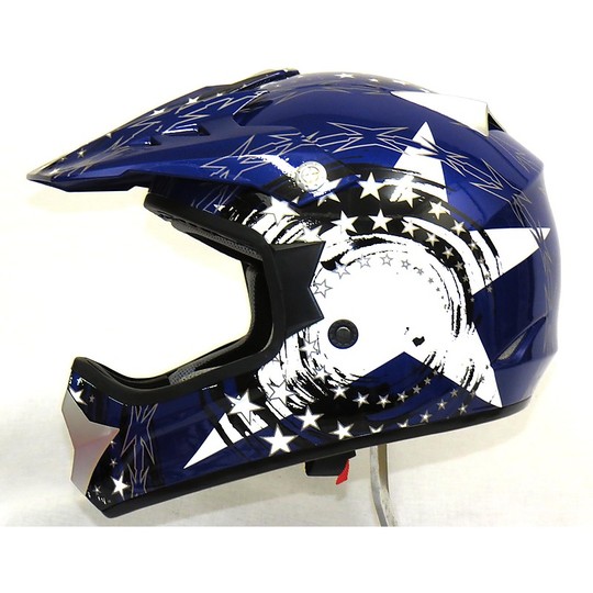 Helm Moto Cross Enduro-Eins-Rennen Falcon Blau