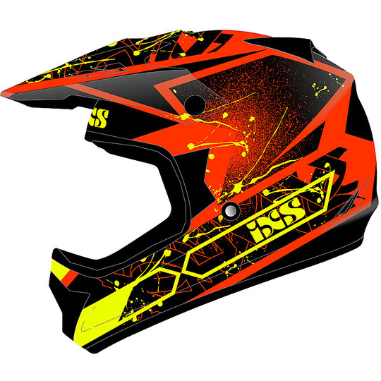 Helm Moto Cross Enduro für Kind IXS 278 Kid 2.0 Tiger Rot Schwarz Gelb