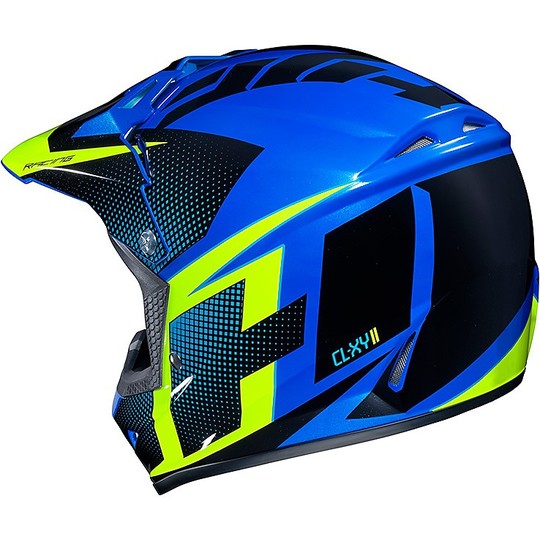 Helm Moto Cross Enduro HJC CL-XY II Argos Weiß Blau