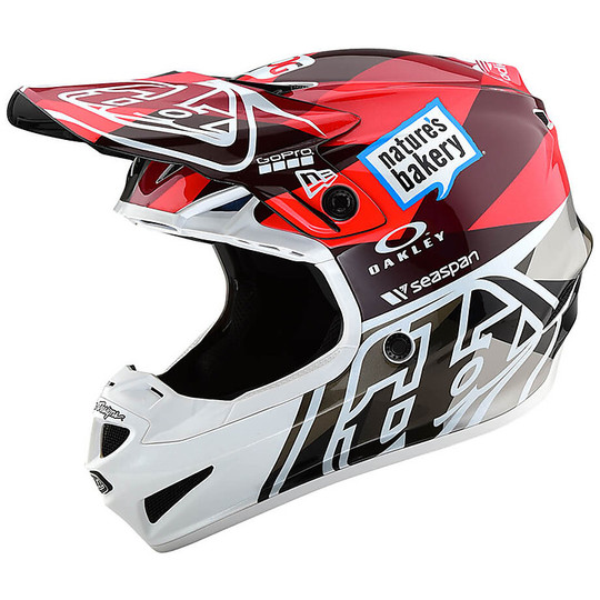 Helm Moto Cross Enduro Troy Lee Designs SE4 Polyacrylit JET Orange Grau