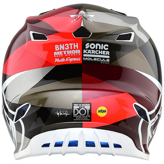 Helm Moto Cross Enduro Troy Lee Designs SE4 Polyacrylit JET Orange Grau