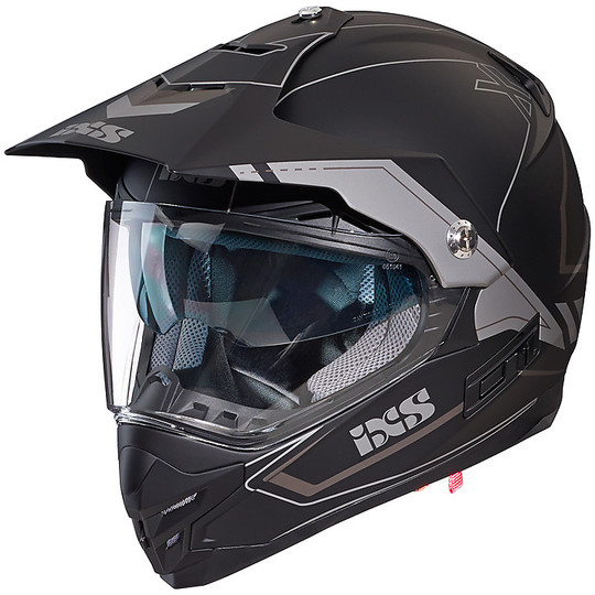 Helm Moto Cross Offroad IXS 207 2,0 Schwarz Matt Grau