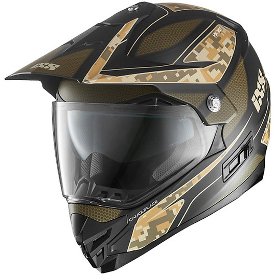 Helm Moto Cross Offroad IXS 207 Tarnung