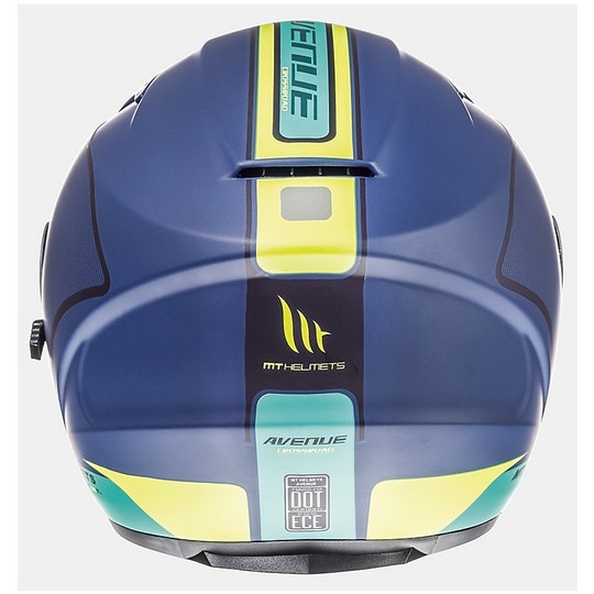 Helm Moto Helm MT Helme Avenue SV Kreuzung Blau Gelb Grün Matt