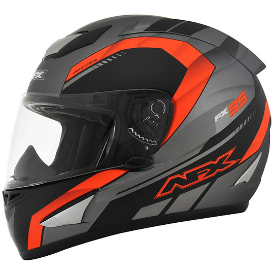 Helm Moto Integral AFX Airstrike Frost Grau Orange