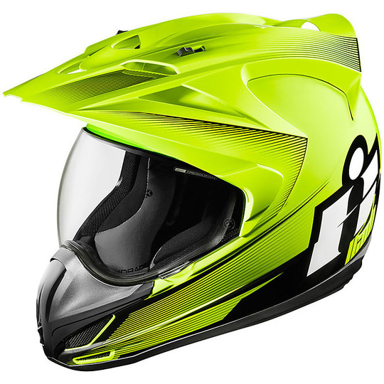Helm Moto Integral Alle Straßen Icon Variant Double fluoreszierend gelb