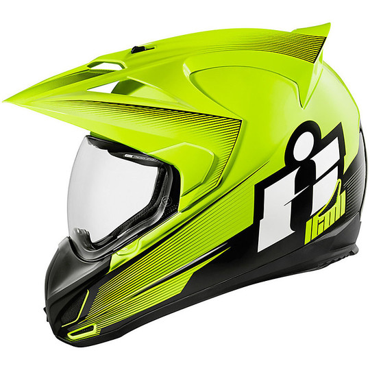 Helm Moto Integral Alle Straßen Icon Variant Double fluoreszierend gelb