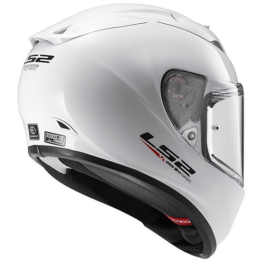 Helm Moto Integral Carbon-LS2 FF323 Pfeil R Evo Massiv Weiß