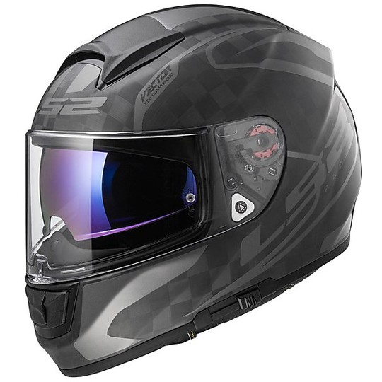 Helm Moto Integral Carbon-LS2 FF397 Vector C-Klasse Matt-Kohlenstoff-Visor