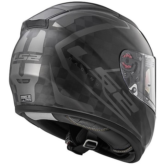 Helm Moto Integral Carbon-LS2 FF397 Vector C-Klasse Matt-Kohlenstoff-Visor