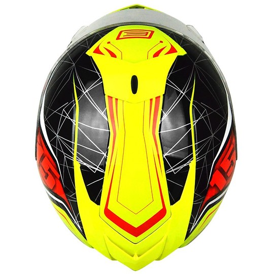 Helm Moto Integral Doppel Visier Herkunft GT Raider Schwarz Gelb Rot