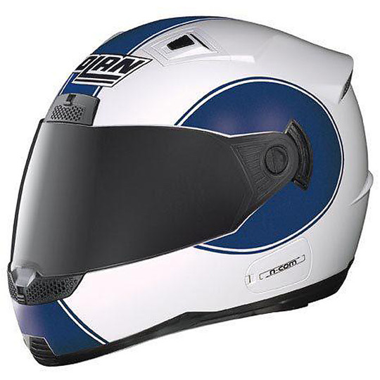 Helm Moto Integral Doppel Visier Nolan N85 monza weiß Blau