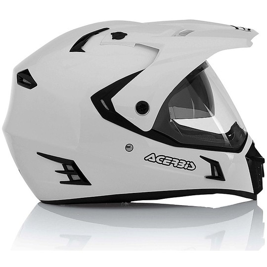 Helm Moto Integral Dual-Straße Acerbis Doppel Visor Aktive Weiß