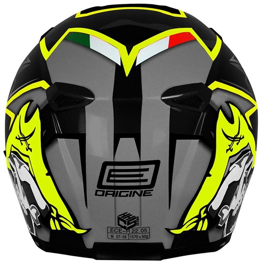 Helm Moto Integral Fiber Herkunft ST Rennen Schwarz gelb fluoreszierend
