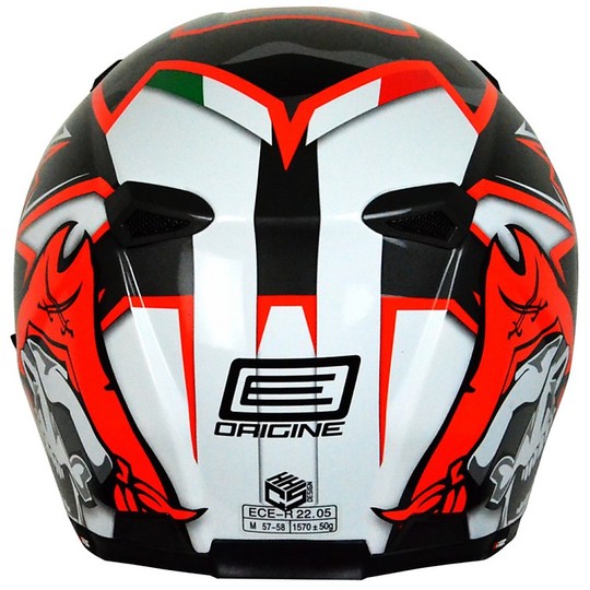 Helm Moto Integral Fiber Herkunft ST Rennen Schwarz Weiß Rot