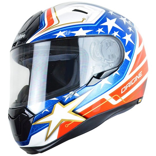 Helm Moto Integral Fiber Herkunft ST Yankee Weiß, Blau, Rot
