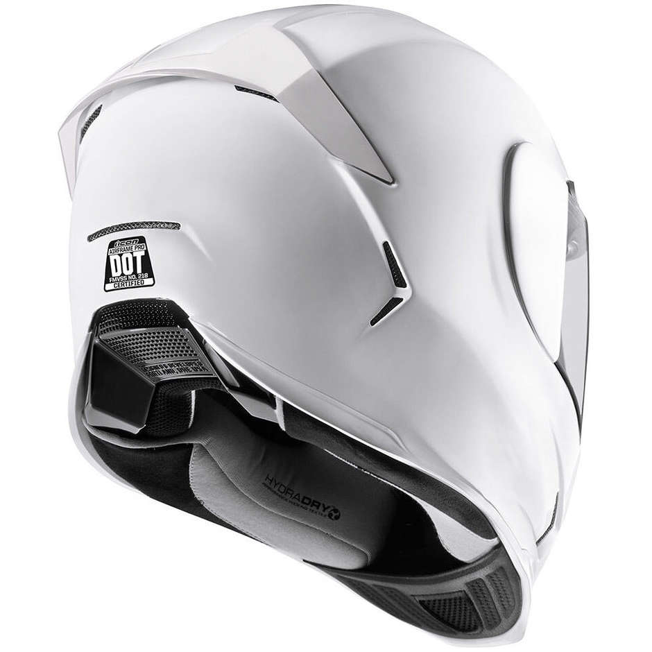 Helm Moto Integral Fiber ICON Airframe Construct pro Glossy White