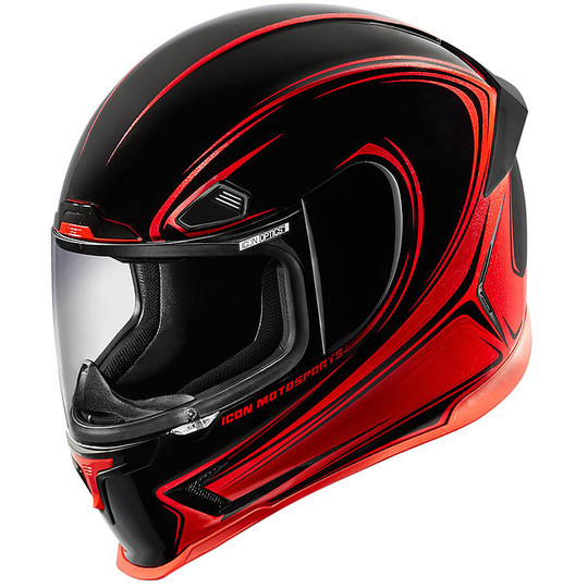 Helm Moto Integral Fiber ICON Airframe Pro Halo Red