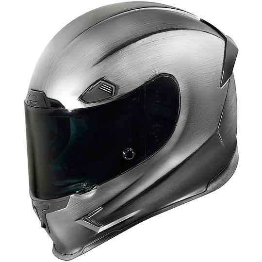 Helm Moto Integral Fiber Icon Airframe Quecksilber Pro Silber