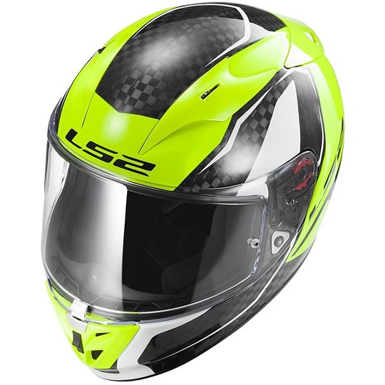 Helm Moto Integral Fiber LS2 FF323 Pfeil C Fury Carbon-Hallo-Vision-Gelb