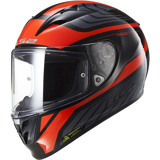 Helm Moto Integral Fiber LS2 FF323 Pfeil R Brenner Schwarz / Rot