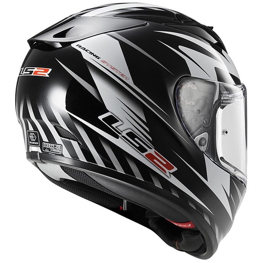 Helm Moto Integral Fiber LS2 FF323 Pfeil R Matrix Schwarz / Weiß