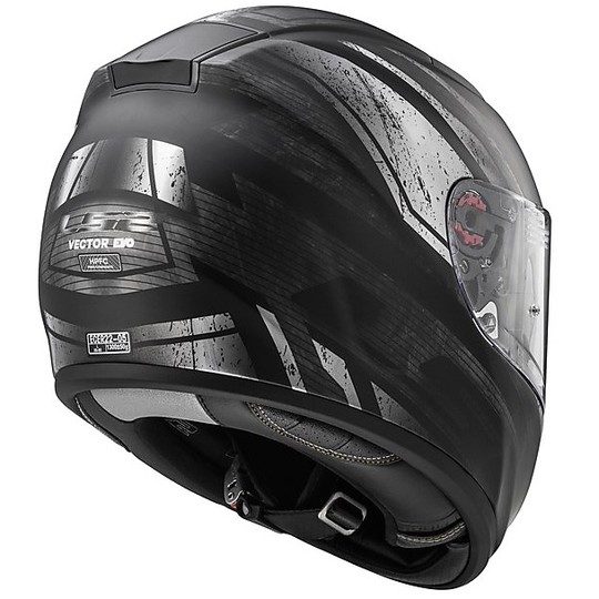 Helm Moto Integral Fiber-LS2 FF397 Matte Black Vector Razor Doppel Visor