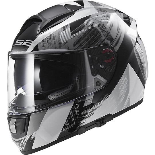 Helm Moto Integral Fiber LS2 FF397 Vector Cosmos Schwarz / Weiß