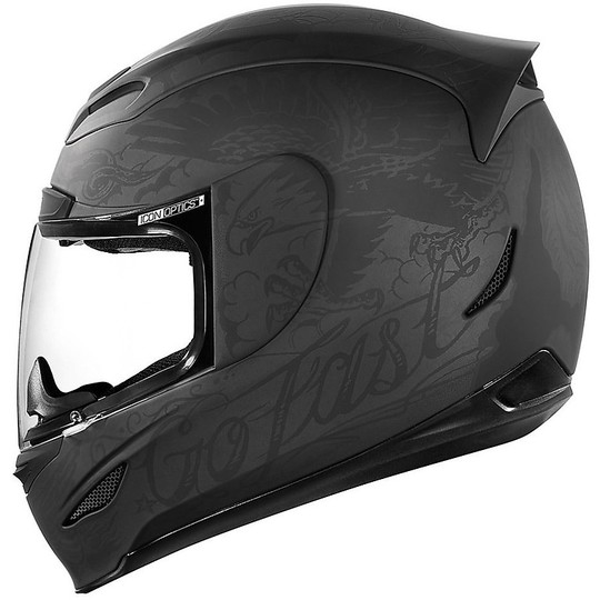 Helm Moto Integral Icon Airmada Schwarz Scrawl