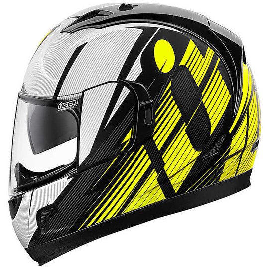 Helm Moto Integral Icon Allianz GT Primary Fluorescent Gelb Weiß