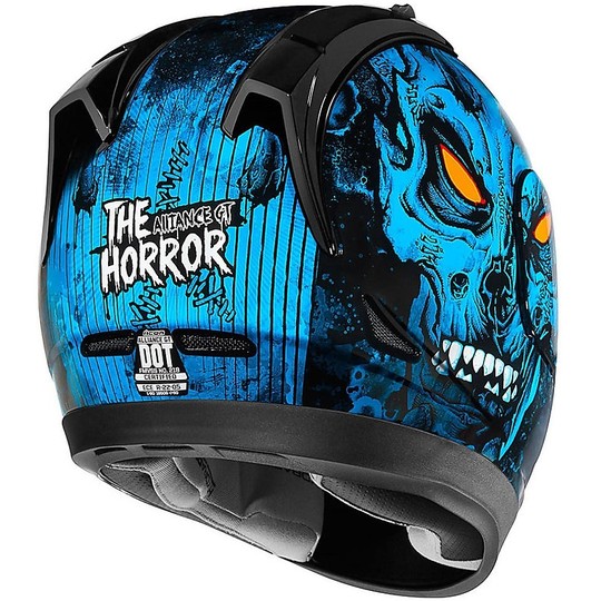 Helm Moto Integral Icon Allianz GT The Horror Blu