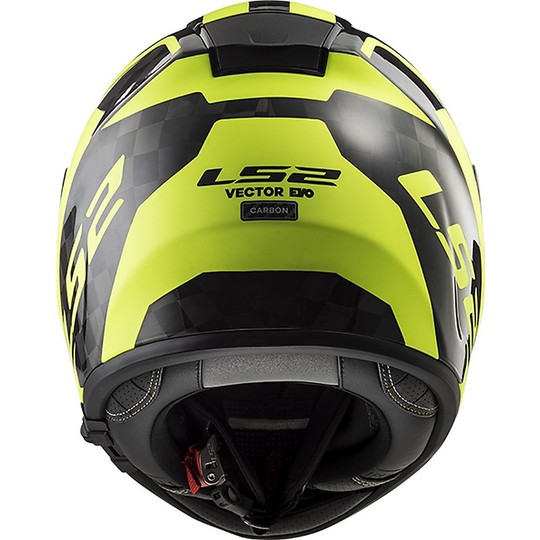 Helm Moto Integral Kohlenstoff Ls2 FF397 Vektor C Glanz Hallo-V gelb fluoreszierend