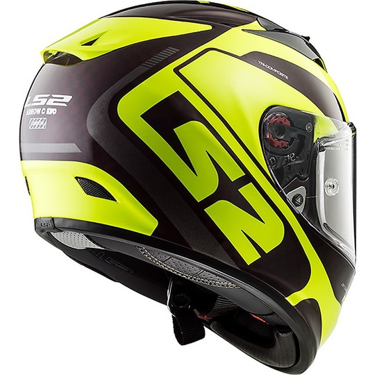 Helm Moto Integral Ls2 FF323 Pfeil C Alter Sting Wineberry H-Vision-Yellow