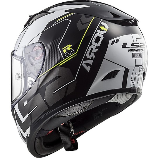 Helm Moto Integral Ls2 FF323 Pfeil R Alter Techno Schwarz Weiß
